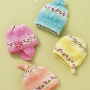 Hayfield Baby Blossom DK Baby Hats Pattern (4839)