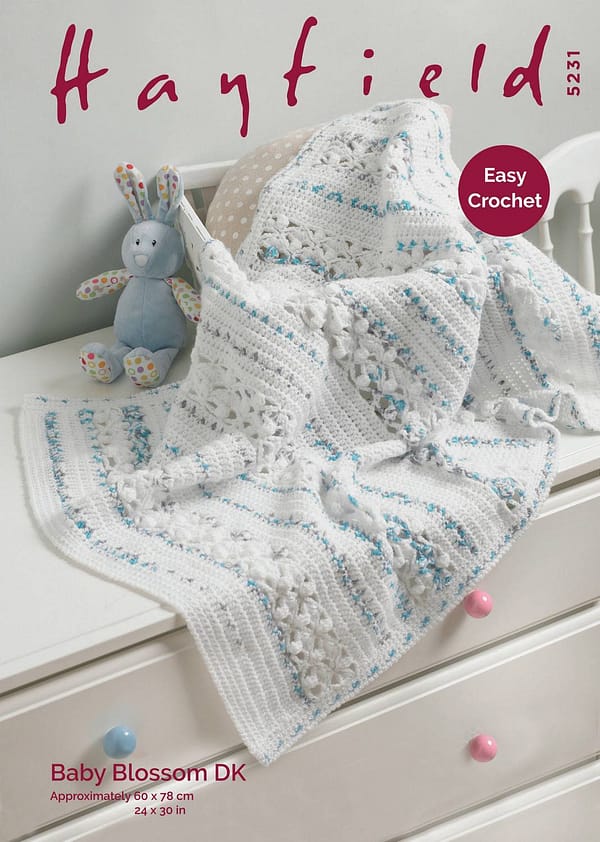 Hayfield Baby Blossom DK Blanket Pattern (5231)