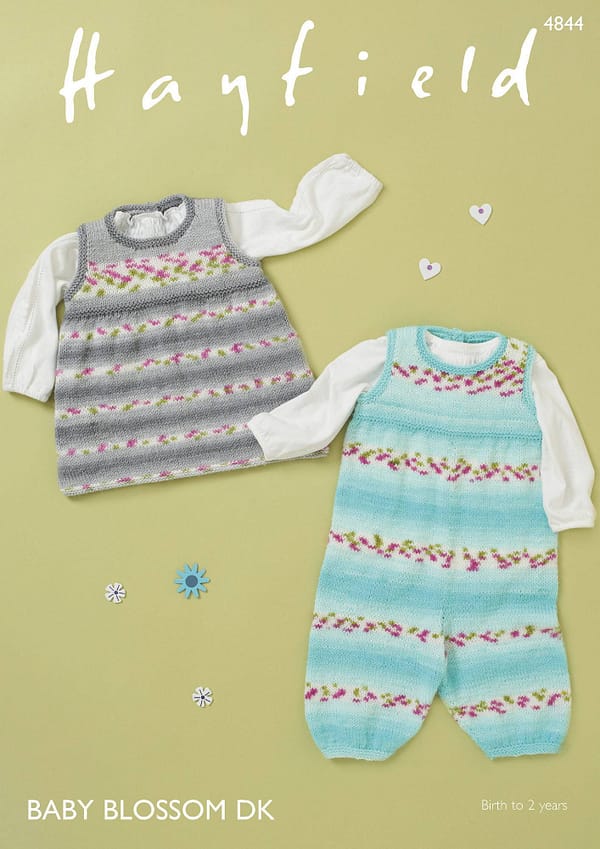 Hayfield Baby Blossom DK Dungarees and Pinafore Pattern (4844)